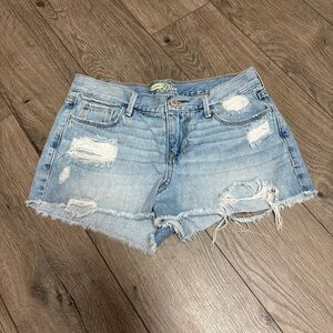 Distressed denim jean shorts ripped daisy dukes size 2